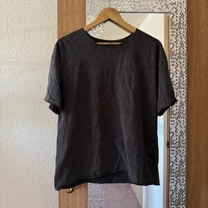 Men Pacsun raw-hem faded charcoal gray t-shirt_small